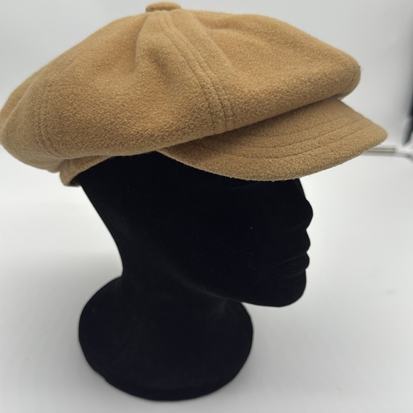 Vintage 70’s Lined Tan Wool Paperboy Newsboy Hat 22” - Picture 6 of 9